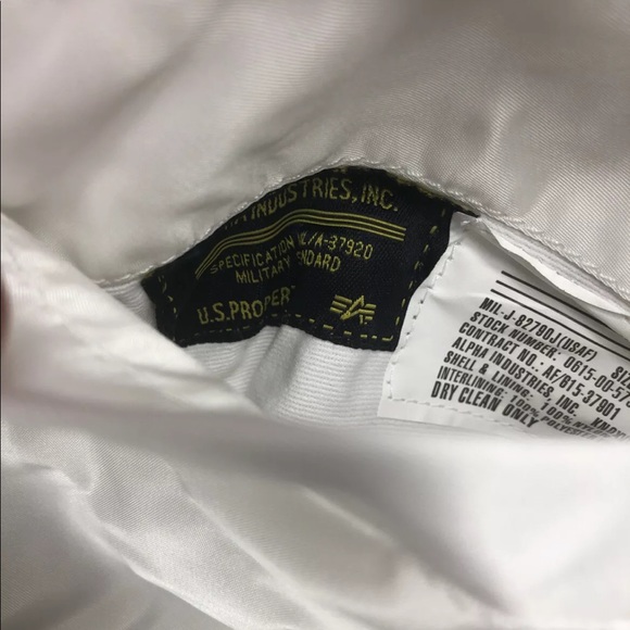 Alpha Industries MA-1 Slim Fit Bomber Jacket NWT White - X-Small XS Reversible - Picture 8 of 13